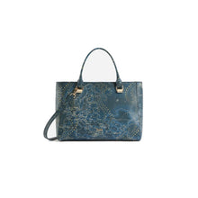 Carica l'immagine nel visualizzatore di Gallery, Alviero Martini 1^Classe Festive Geo Borsa A Mano Blu Profondo