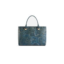 Carica l'immagine nel visualizzatore di Gallery, Alviero Martini 1^Classe Festive Geo Borsa A Mano Blu Profondo