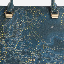 Carica l'immagine nel visualizzatore di Gallery, Alviero Martini 1^Classe Festive Geo Borsa A Mano Blu Profondo