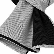 Carica l'immagine nel visualizzatore di Gallery, Riviera Collo In Cashmere Con Asola Passante Bicolore Gris1/Nero