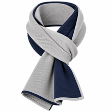 Carica l'immagine nel visualizzatore di Gallery, Riviera Collo In Cashmere Con Asola Passante Bicolore Gris1/Blu Melange