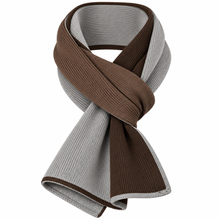 Carica l'immagine nel visualizzatore di Gallery, Riviera Collo In Cashmere Con Asola Passante Bicolore Brown/Gris2