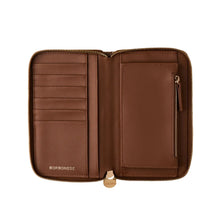 Carica l'immagine nel visualizzatore di Gallery, Borbonese Portafoglio Zip Around Medium Portamonete Staccabile Beige/Marrone