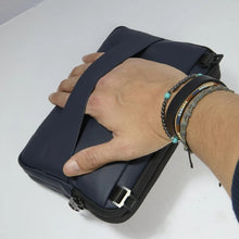 Carica l'immagine nel visualizzatore di Gallery, Piquadro Pochette Tessuto Gommato Blu/Arancio