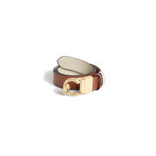 Carica l'immagine nel visualizzatore di Gallery, Coccinelle Cintura Logo Oro C-Me Reversibile Cognac/Eucalipto
