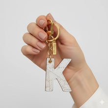 Carica l'immagine nel visualizzatore di Gallery, Alviero Martini 1^ Classe Portachiavi Geo White Lettera K - STANGA Pelletteria