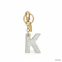 Carica l'immagine nel visualizzatore di Gallery, Alviero Martini 1^ Classe Portachiavi Geo White Lettera K - STANGA Pelletteria
