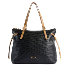 Carica l'immagine nel visualizzatore di Gallery, Alviero Martini 1^Classe Golden Dune Shopper Intreccio Black - STANGA Pelletteria