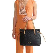 Carica l'immagine nel visualizzatore di Gallery, Alviero Martini 1^Classe Golden Dune Shopper Intreccio Black - STANGA Pelletteria