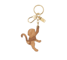 Carica l'immagine nel visualizzatore di Gallery, Alviero Martini 1^Classe Portachiavi Scimmietta In Pelle Cuoio - STANGA Pelletteria