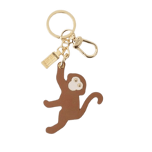 Carica l'immagine nel visualizzatore di Gallery, Alviero Martini 1^Classe Portachiavi Scimmietta In Pelle Cuoio - STANGA Pelletteria