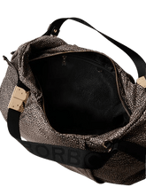 Carica l'immagine nel visualizzatore di Gallery, Borbonese Bauletto Fold Medium Op Natural/Black - STANGA Pelletteria