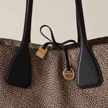 Carica l'immagine nel visualizzatore di Gallery, Borbonese Borsa Shopping Medium Op Naturale/Nero - STANGA Pelletteria