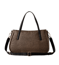 Carica l'immagine nel visualizzatore di Gallery, Borbonese Cahier Shopper Medium Op Naturale/Black - STANGA Pelletteria