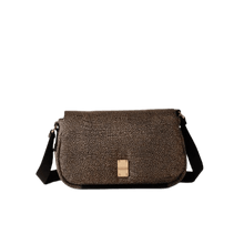 Carica l'immagine nel visualizzatore di Gallery, Borbonese Cahier Tracolla Medium Op Naturale/Nero - STANGA Pelletteria