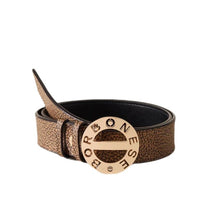 Carica l'immagine nel visualizzatore di Gallery, Borbonese Cintura Di Tela Rivestita Op E Pelle Natural/Black - STANGA Pelletteria