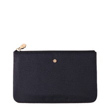 Carica l'immagine nel visualizzatore di Gallery, Borbonese Classica Flat Pouch Grande Dark Black - STANGA Pelletteria