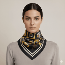 Carica l'immagine nel visualizzatore di Gallery, Borbonese Foulad 90x90 Zenzero/Nero/Op Naturale - STANGA Pelletteria