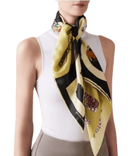 Carica l'immagine nel visualizzatore di Gallery, Borbonese Foulad 90x90 Zenzero/Nero/Op Naturale - STANGA Pelletteria