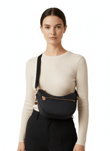 Carica l'immagine nel visualizzatore di Gallery, Borbonese Hobo Luna Mini Dark Black - STANGA Pelletteria