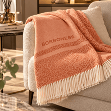 Carica l'immagine nel visualizzatore di Gallery, Borbonese Home Twist Plaid Misto Lana 140x170 Ruggine - STANGA Pelletteria