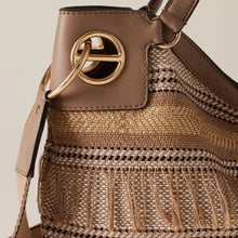 Carica l'immagine nel visualizzatore di Gallery, Borbonese London Hobo Bag Medium Jacquard Naturale - STANGA Pelletteria