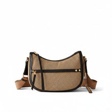 Carica l'immagine nel visualizzatore di Gallery, Borbonese Luna Bag Small Cotton Shoulder Bag Naturale/Ebano - STANGA Pelletteria