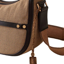 Carica l'immagine nel visualizzatore di Gallery, Borbonese Luna Bag Small Cotton Shoulder Bag Naturale/Ebano - STANGA Pelletteria
