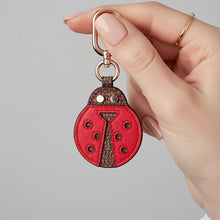 Carica l'immagine nel visualizzatore di Gallery, Borbonese Portachiavi Coccinella Op/Naturale Coral Red - STANGA Pelletteria