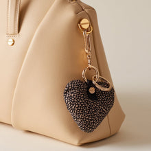 Carica l'immagine nel visualizzatore di Gallery, Borbonese Portachiavi Cuore Tessuto Op Naturale/Nero - STANGA Pelletteria