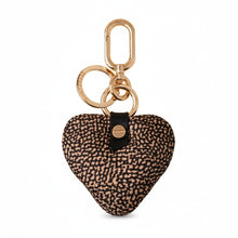Carica l'immagine nel visualizzatore di Gallery, Borbonese Portachiavi Cuore Tessuto Op Naturale/Nero - STANGA Pelletteria