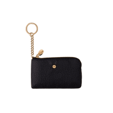 Carica l'immagine nel visualizzatore di Gallery, Borbonese Portachiavi Medium Zip Con Anello Dark Black - STANGA Pelletteria