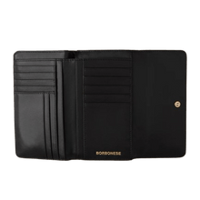 Carica l'immagine nel visualizzatore di Gallery, Borbonese Portafoglio Con Patta Medium Op Natural Black - STANGA Pelletteria