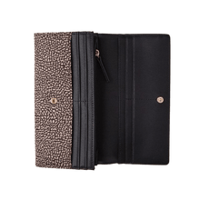 Carica l'immagine nel visualizzatore di Gallery, Borbonese Portafoglio Large Con Patta Op Natural Black - STANGA Pelletteria