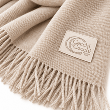 Carica l'immagine nel visualizzatore di Gallery, Cecchi e Cecchi Sciarpa in Puro Cashmere Abella Elegante Con Frange Beige - STANGA Pelletteria