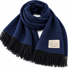 Carica l'immagine nel visualizzatore di Gallery, Cecchi e Cecchi Sciarpa in Puro Cashmere Abella Elegante Con Frange Ink/Nero - STANGA Pelletteria