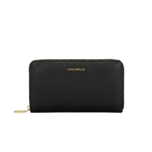 Carica l'immagine nel visualizzatore di Gallery, Coccinelle Portafoglio Zip Around Large Metallic Soft Noir - STANGA Pelletteria