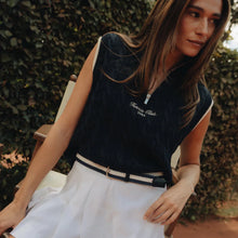 Carica l'immagine nel visualizzatore di Gallery, La Boucle Cintura Bristol Chevron Blu/White - STANGA Pelletteria