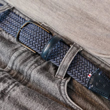 Carica l'immagine nel visualizzatore di Gallery, La Boucle Cintura Little Italy Dark Blue/Grey - STANGA Pelletteria