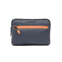 Carica l'immagine nel visualizzatore di Gallery, Piquadro Pochette Tessuto Gommato Blu/Arancio - STANGA Pelletteria