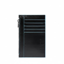 Carica l'immagine nel visualizzatore di Gallery, Piquadro Portacarte Sottile Con Portamonete Blue Square Nero - STANGA Pelletteria
