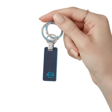 Carica l'immagine nel visualizzatore di Gallery, Piquadro Portachiavi con inserto in pelle Blue Square Blu2 - STANGA Pelletteria
