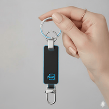Carica l'immagine nel visualizzatore di Gallery, Piquadro Portachiavi con moschettone Blue Square Nero - STANGA Pelletteria