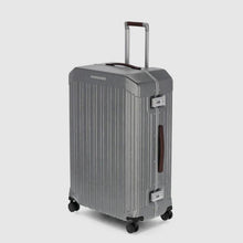 Carica l'immagine nel visualizzatore di Gallery, Piquadro Trolley Grande Rigido a Quattro Ruote Nero Cuoio - STANGA Pelletteria