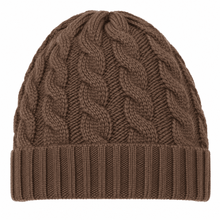 Carica l'immagine nel visualizzatore di Gallery, Riviera Berretto In Cashmere Treccia Senza Risvolto Brown - STANGA Pelletteria