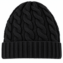 Carica l'immagine nel visualizzatore di Gallery, Riviera Berretto In Cashmere Treccia Senza Risvolto Nero - STANGA Pelletteria