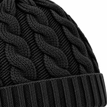 Carica l'immagine nel visualizzatore di Gallery, Riviera Berretto In Cashmere Treccia Senza Risvolto Nero - STANGA Pelletteria