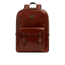 Carica l'immagine nel visualizzatore di Gallery, The Bridge Galileo Zaino Porta Pc Uomo Due Zip Marrone - STANGA Pelletteria