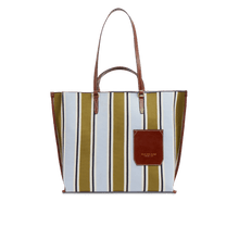 Carica l'immagine nel visualizzatore di Gallery, The Bridge Luna Beach Bag Riga Multi - Marrone - STANGA Pelletteria