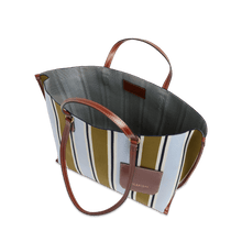 Carica l'immagine nel visualizzatore di Gallery, The Bridge Luna Beach Bag Riga Multi - Marrone - STANGA Pelletteria